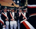 Der Vorstand und die Offiziere erwarten gespannt das Ergebnis. von links: Antonius Schnieders, Wilfried Neubert, Heinrich Siedhoff, Friedrich Hansjürgens, Heinrich Hesse
